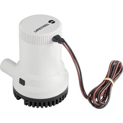 White electric pump with cable, suitable for water applications. Robust plastic housing with wavy slotted design on top.