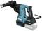 Blue cordless hammer drill with handle, 'Makita' printed on the side. Battery mount visible, battery itself missing.