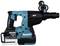 A cordless drill hammer in blue and black by Makita, AVT model, with an ergonomic handle and hammer function.
