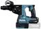 A blue and black cordless drill hammer by Makita, model "XGT 40V max". It features an ergonomic grip and an AVT design.