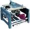 A blue Makita table saw with protective cover and sliding carriage, suitable for precise wood cutting.