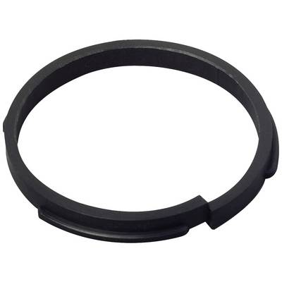 A black ring, presumably a technical component, with a groove on its side.