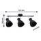 'Three-bulb black ceiling light, height 164 mm, width 625 mm, lamp shade diameter 112 mm. Ideal for targeted lighting.'