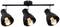 A three-light black ceiling light with visible filaments. Ideal for modern room lighting.