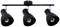 Black ceiling light with three adjustable spotlights; ceiling-mounted, suitable for modern interiors.