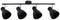 Black ceiling light with four adjustable spotlights on a horizontal track, suitable for targeted lighting.