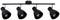 Four black ceiling spotlights on a straight track, angled downwards. Ideal for illuminating a room.