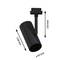 A black spotlight with the following dimensions: length 138 mm, diameter 62 mm, total height with mounting bracket 210 mm.