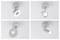 Four ceiling-mounted, contemporary LED lights with varied designs: round, cylindrical, and adjustable, in a bright room.