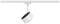 A white ceiling light with a pivoting head, mounted on a track, provides targeted illumination.