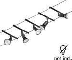 Wire set Salt max5x10W GU5.3 black (matt)/chrome 12V DC 60VA plastic/metal