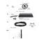 Contents of the antenna set: 5x antennas, 1x amplifier (60VA/12V DC), 1x 10m cable, accessories including nuts, hooks, mounting bracket.