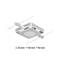 A square, silver LED ceiling spotlight is suspended on two parallel cables. Dimensions: height 24 mm, width 92 mm, length 92 mm.
