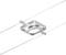A silver ceiling spotlight mounted on two parallel cables illuminates the room from above.