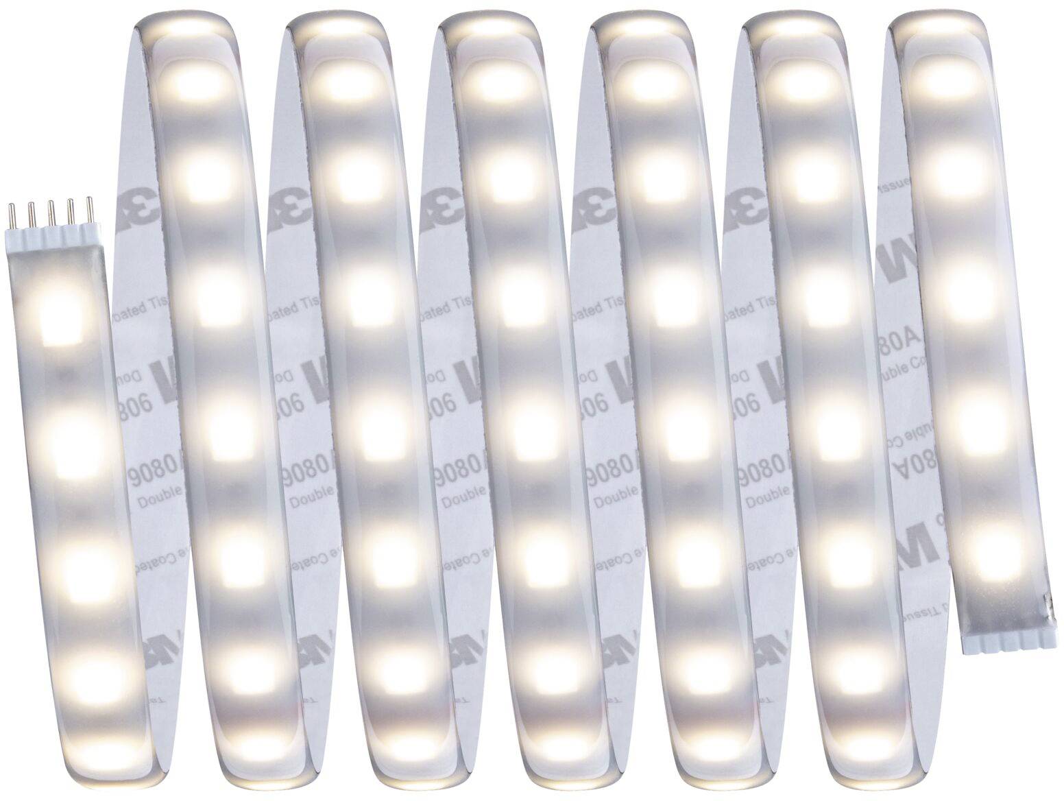 A curved LED light strip with 16 white LEDs, evenly arranged. The strip is shown from left to right.