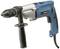 Electric drill with a blue casing, black handle, and metal chuck.