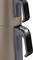 Brown thermal container with a black handle and lid. The focus is on the intricately designed handle.