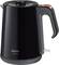 A black electric kettle with a side lever and handle, manufactured by the company 'Arzum'.