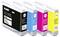 Four recycled inkjet cartridges in black, cyan, magenta, and yellow with 'PUSH' button, replacing Brother LC-1000 cartridges.
