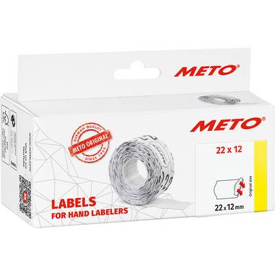 A pack of labels for hand labellers, brand 'Meto', size 22 x 12 mm. Contains the inscription 'Labels for Hand Labellers'.