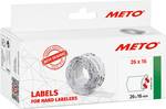 METAL labels for handheld identifiers (26 x 16 mm, 2-line, 6,000 pieces, removable, for METO, Contact, Sato, Avery, Tovel, Samark etc.) 6 rolls, white, article no. 9506166