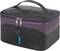 Black and purple disinfection box with handle and zip, with a blue viewing window at the front and power on/off button.
