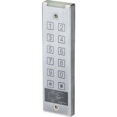 Metal numerical lock with buttons 0-9, asterisk and hash. RFID symbol at the bottom indicates contactless opening.