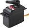A black digital servo motor with a red-white label 'REELY D1502MG' and three cables at the bottom right.