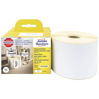 'Thermal labels by Avery Zweckform, suitable for Dymo LabelWriter, white, durable, compatible with various series.'