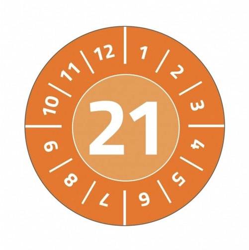 Avery-Zweckform 6943-2021 Test label 2021 Orange Self-adhesive film (Ø) 20 mm 20 mm 1 Set-0