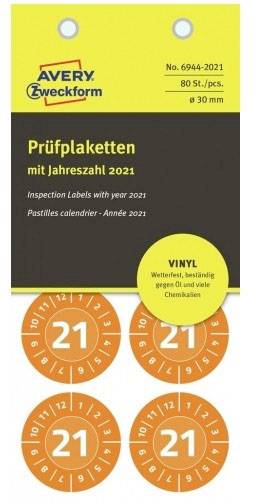 Avery-Zweckform 6944-2021 Test label 2021 Orange Self-adhesive film (permanent) (Ø) 30 mm 30 mm 1 Set-2
