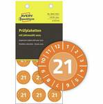 AVERY Zweckform test labels with year number (2021), peel-off film, Ø 20 mm, can be handwritten, orange