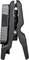 A black and grey plastic clip with strong jaws, suitable for holding materials.