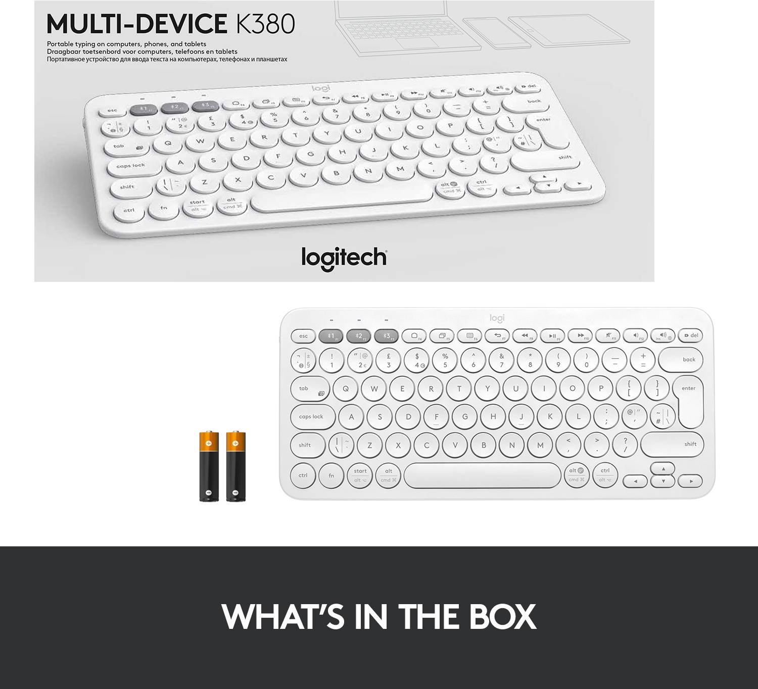 Logitech K380 Multi-Device Bluetooth® Keyboard Bluetooth® Keyboard German, QWERTZ White-8