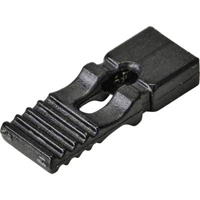 A black zip slider typically used for closing or opening a zip.