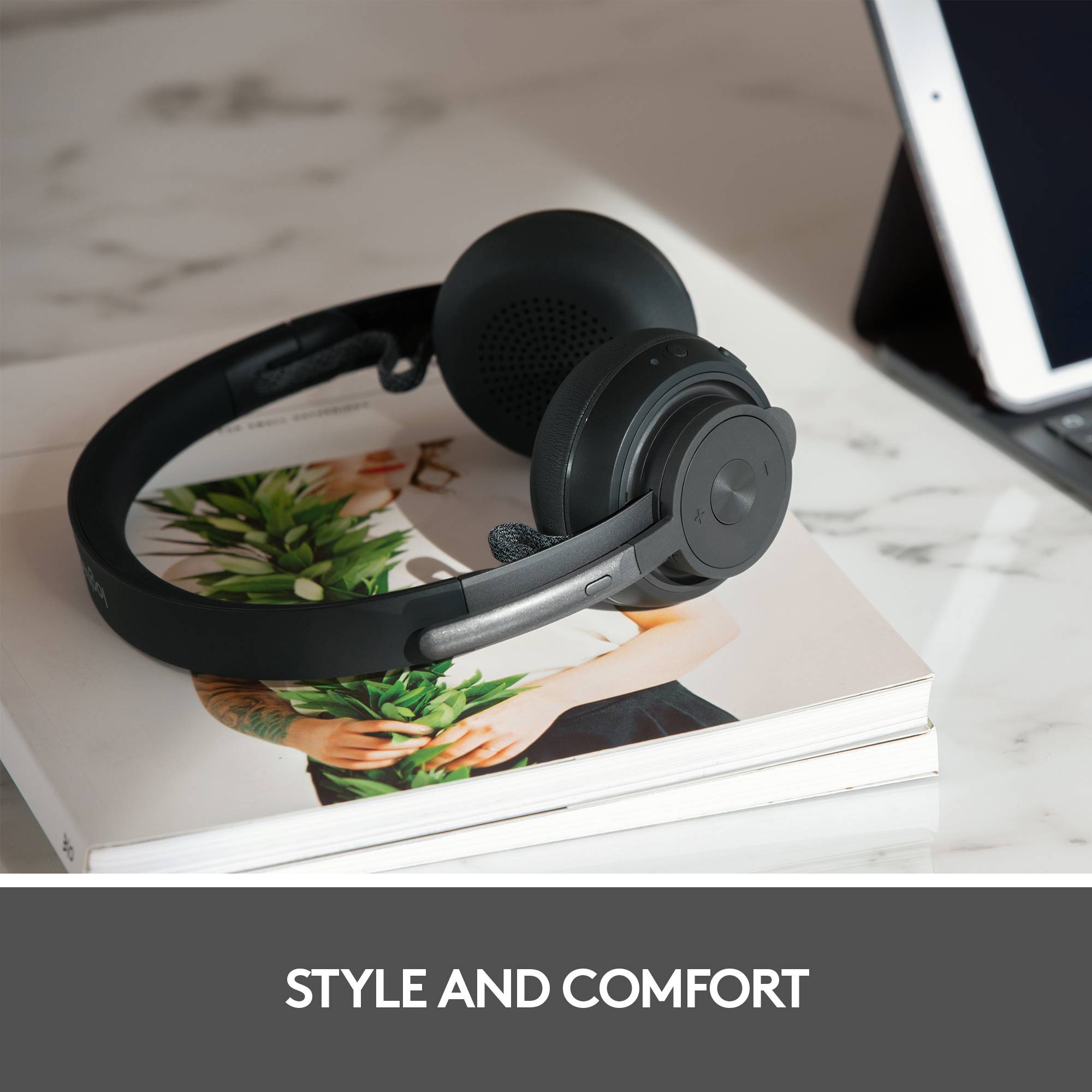 Logitech Zone 900 PC On-ear headset Bluetooth® (1075101) Graphite Microphone noise cancelling Volume control, Microphone-10