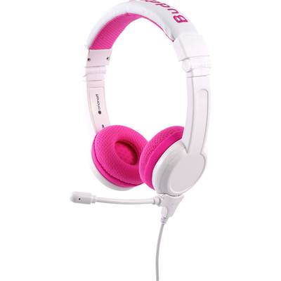 onanoff BuddyPhones® Children  On-ear headset Corded (1075100)  Pink  Volume limiter, Foldable, Headset, Sweat-resistant
