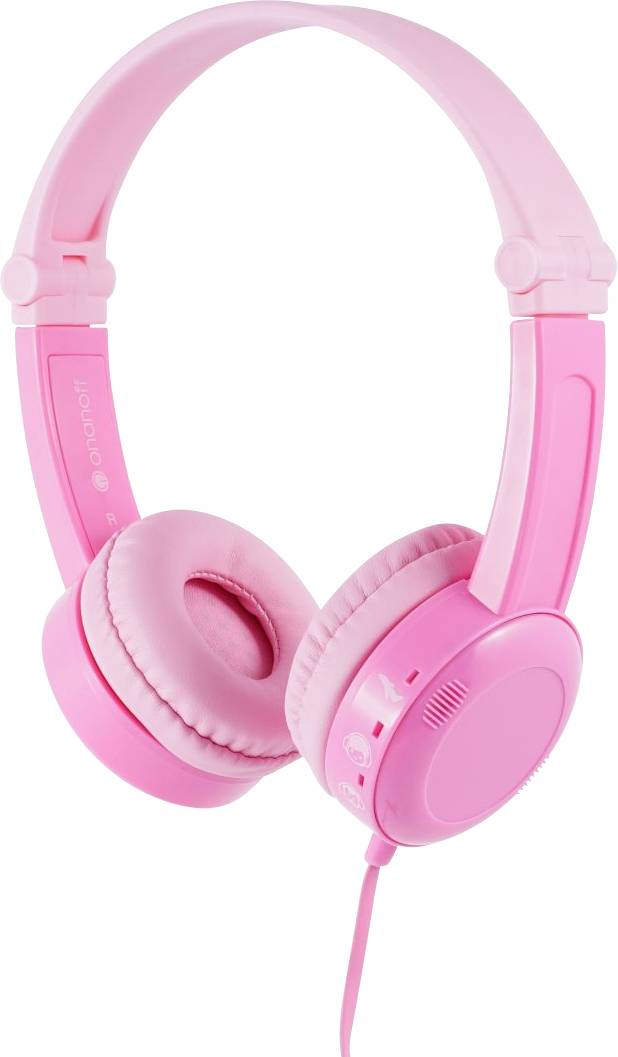 onanoff Travel Children On-ear headset Corded (1075100) Pink Foldable, Headset, Volume limiter