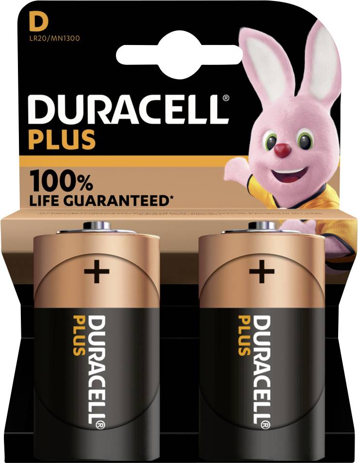 Image of Duracell Plus-D K2 D battery Alkali-manganese 1.5 V 2 pc(s)
