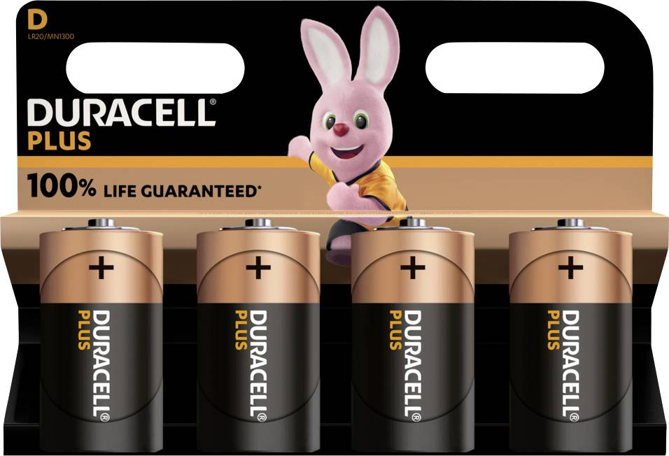 Image of Duracell Plus-D K4 D battery Alkali-manganese 1.5 V 4 pc(s)