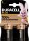 Two Duracell Plus C batteries in packaging, next to a pink rabbit. Text: '100% Life Guaranteed'.