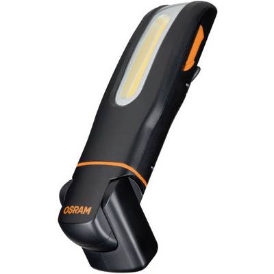 Black LED light with orange accents and 'OSRAM' text, suitable for automotive accessories, showing a compact and modern design.