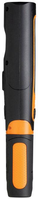 Large black and orange torch, vertically positioned, with ergonomic design for easy handling.