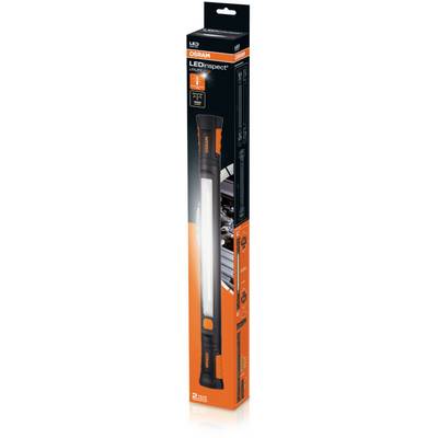 Packaging for OSRAM LEDinspect Penlight 80, showcasing a handy LED torch for automotive inspection and maintenance, emphasising light intensity and mobility.