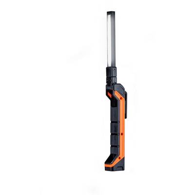 Hand torch with a black and orange casing, featuring a long, slim illumination head. Ideal for workshop tasks and hard-to-reach areas.