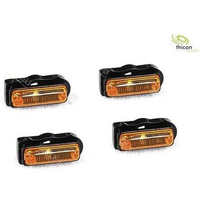 Four orange and black model lights from Thicon Models arranged in a square pattern.