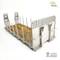 Metal model of a lorry ramp with a wooden floor and side supports. Used for loading vehicles or machinery.