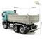 A model tipper truck in blue and grey. Dimensions: Length 585 mm, Width 182 mm, Height 273 mm. Manufactured by thicon models.