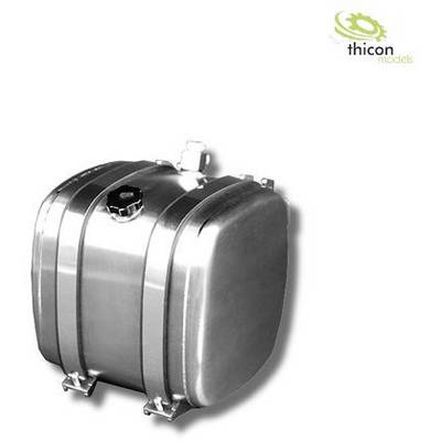 Metal tank with rounded edges and a filler neck on top. 'thicon models' brand logo in the upper right corner.
