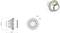 Technical drawing of a gear wheel with dimensions. Dimensions: 70mm in diameter, 68mm in width. Screw holes: 14-M2.